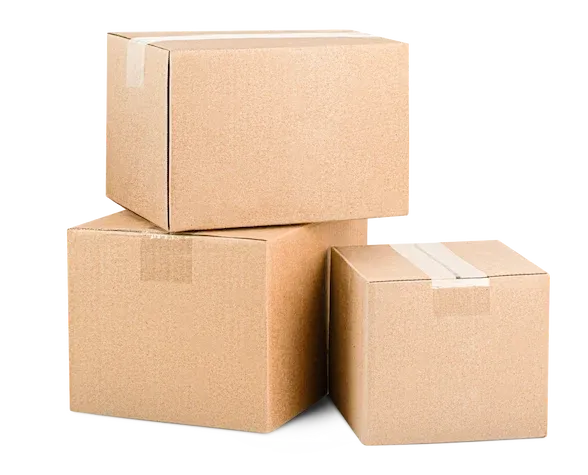 A stack of moving boxes